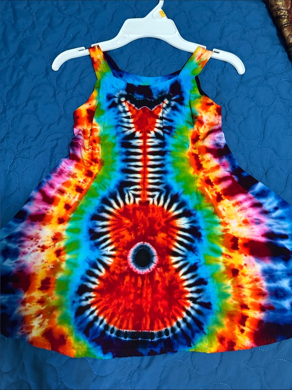 Bright Multi-Color Tie-Dye Girls' Casual Dress